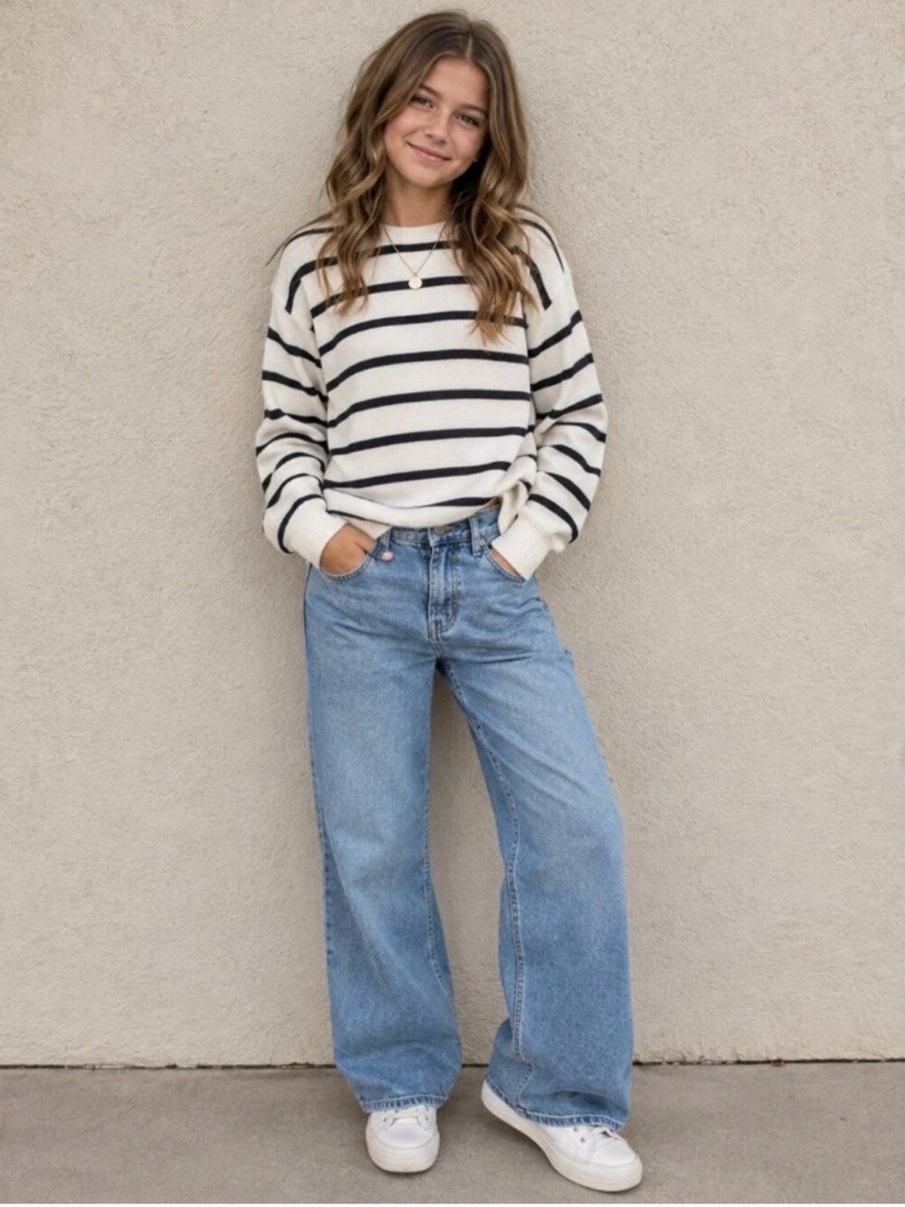 New! Old Navy Baggy Wide Leg Jeans Girls 12